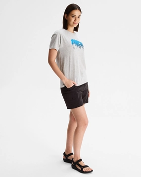 Grab It Fast Women'S Tree Line Organic Cotton T-Shirt - Light Grey Marle