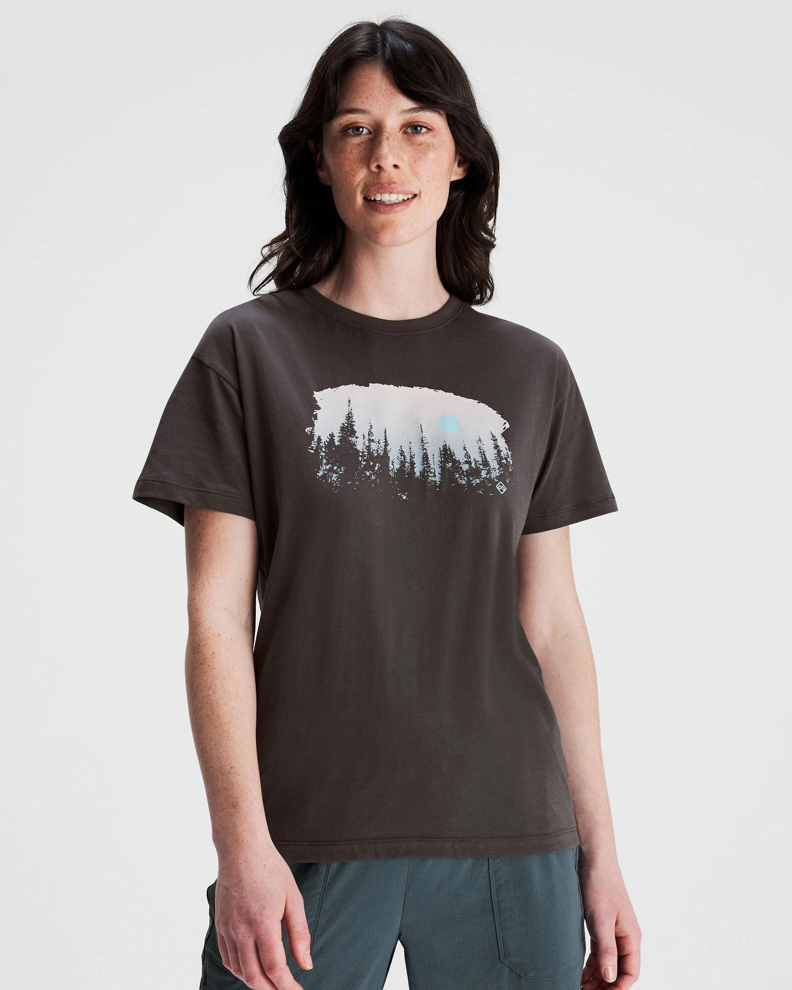 Women'S Tree Line Organic Cotton T-Shirt - Shale Trending Now Discount