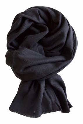 Online Exclusive Savings Wool Scarf In Herringbone - Black
