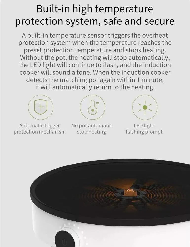 Xiaomi Induction Cooker Lite, 1.5Lit, 2100Watts, 3Speeds, Black